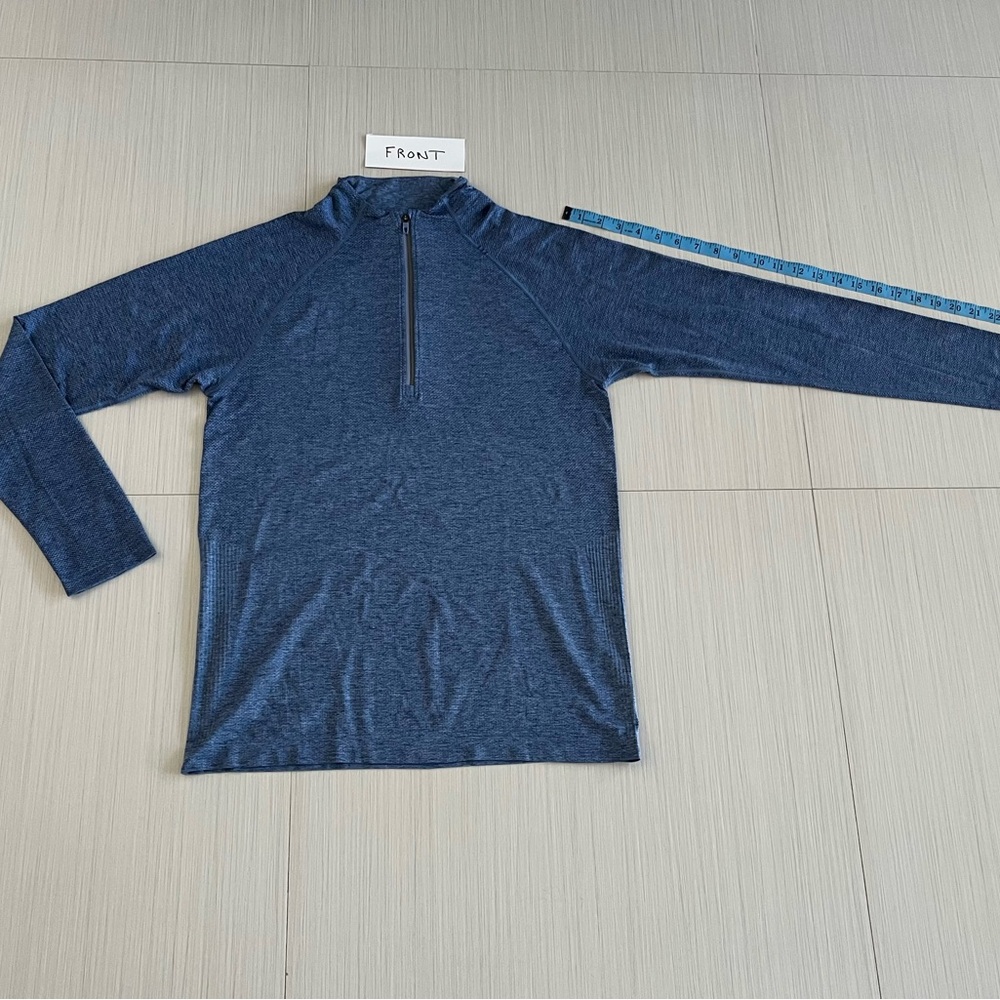 Blue Quarter-Zip Pullover - image 4